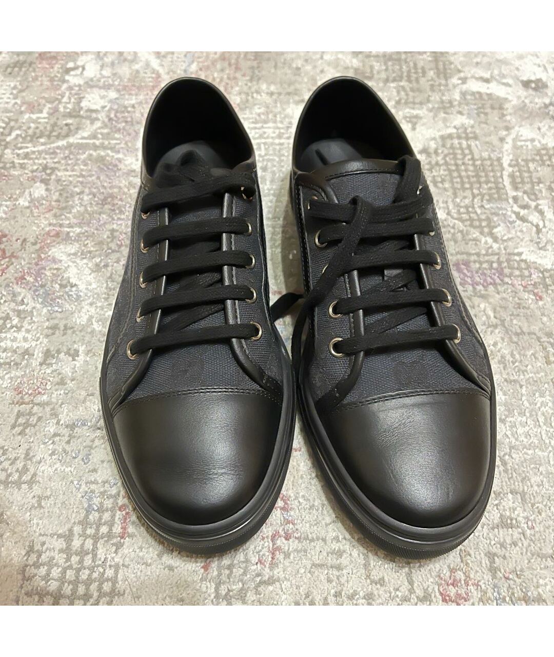 GUCCI Черные текстильные низкие кроссовки / кеды, фото 2