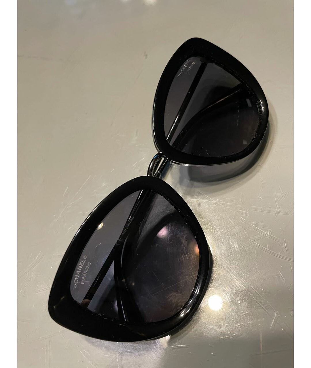 CHANEL PRE-OWNED Черные пластиковые солнцезащитные очки, фото 3