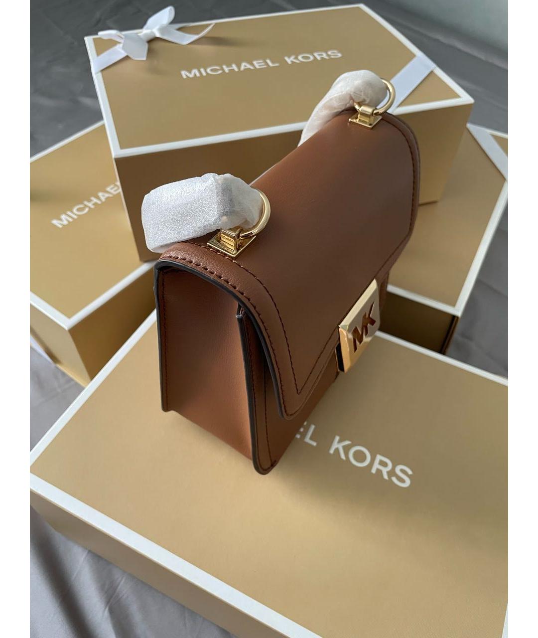 MICHAEL KORS Коричневая кожаная сумка через плечо, фото 2