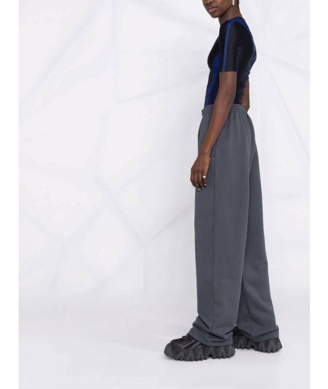 BALENCIAGA Антрацитовые хлопковые спортивные брюки и шорты, фото 5