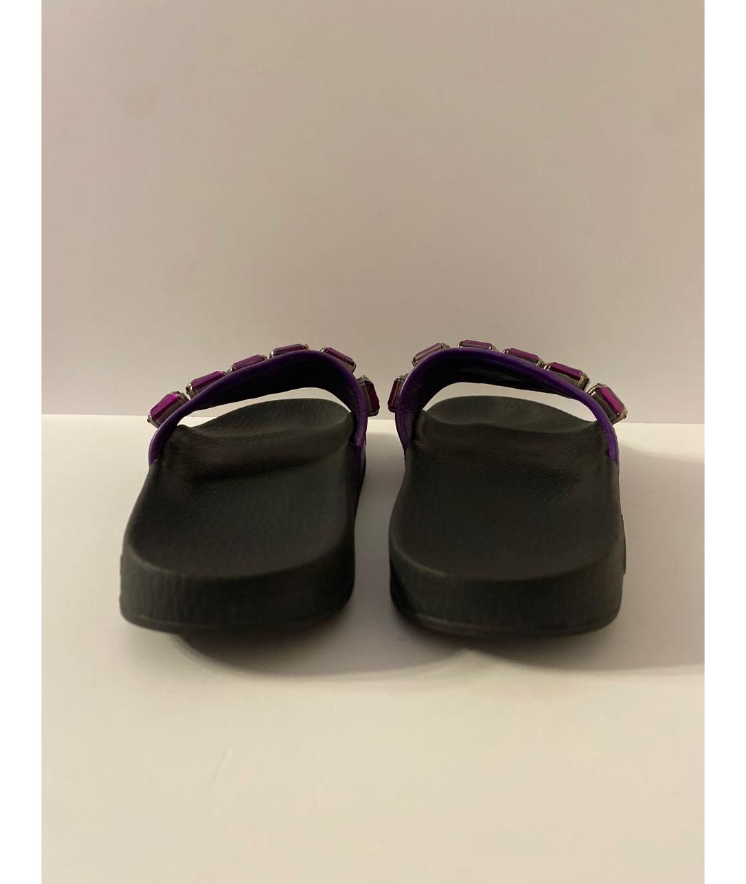 GUCCI Фиолетовые резиновые шлепанцы, фото 5