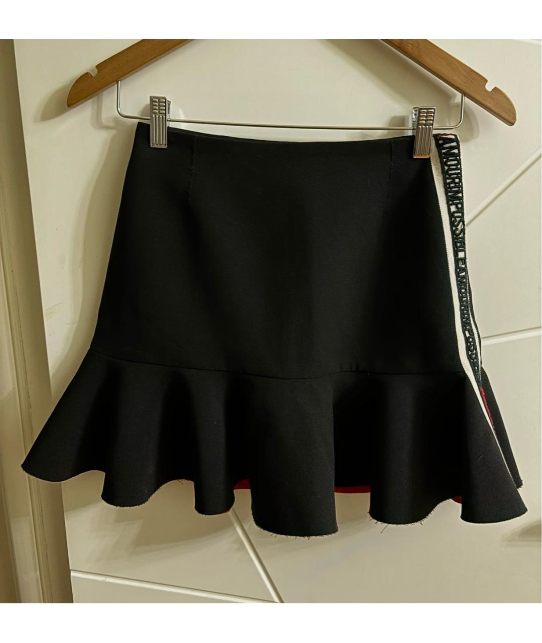 PINKO Темно-синяя хлопковая юбка мини, фото 5