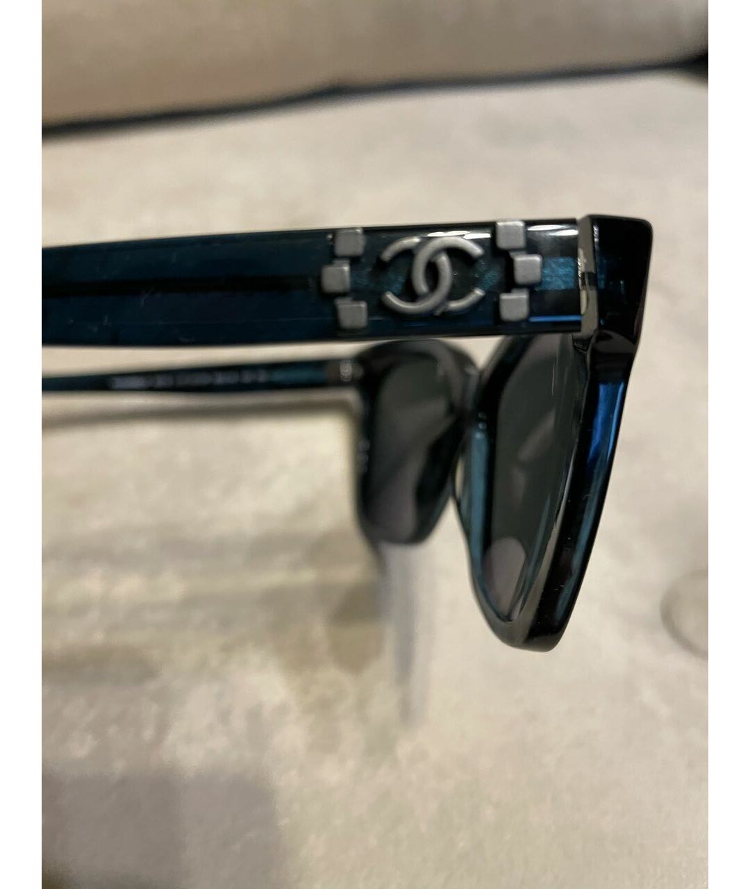 CHANEL PRE-OWNED Синие пластиковые солнцезащитные очки, фото 4