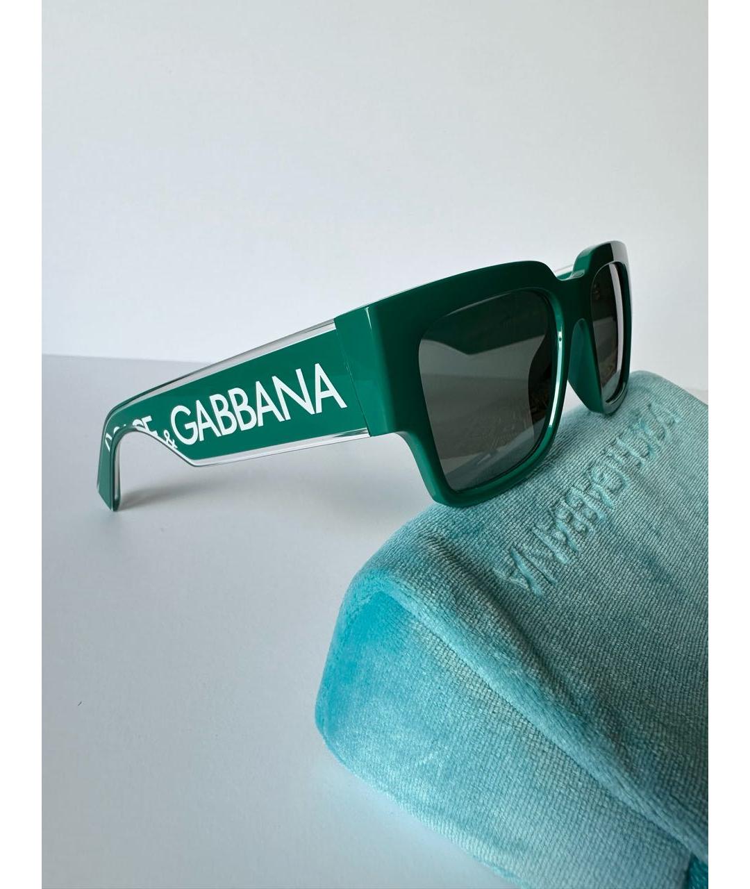 DOLCE&GABBANA Зеленые пластиковые солнцезащитные очки, фото 4