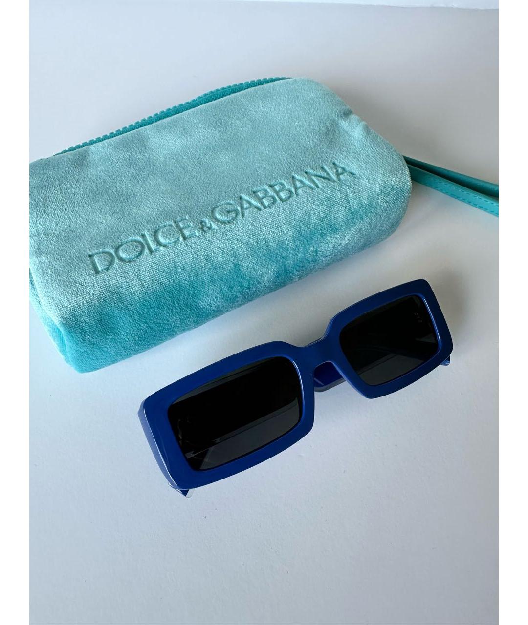 DOLCE&GABBANA Синие пластиковые солнцезащитные очки, фото 4