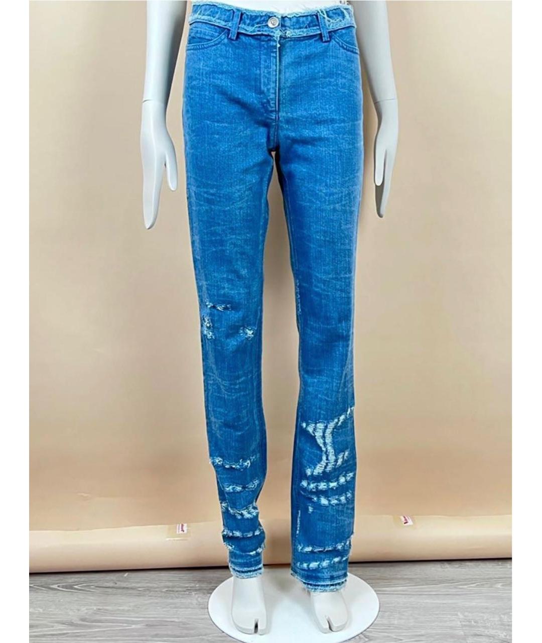 CHANEL Синие хлопковые прямые джинсы, фото 2