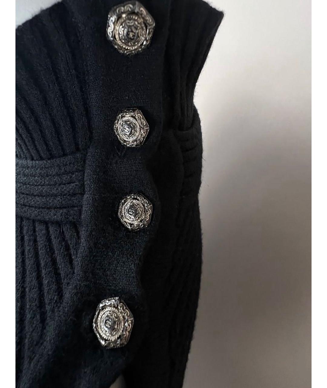 CHANEL Черное вискозное повседневное платье, фото 3