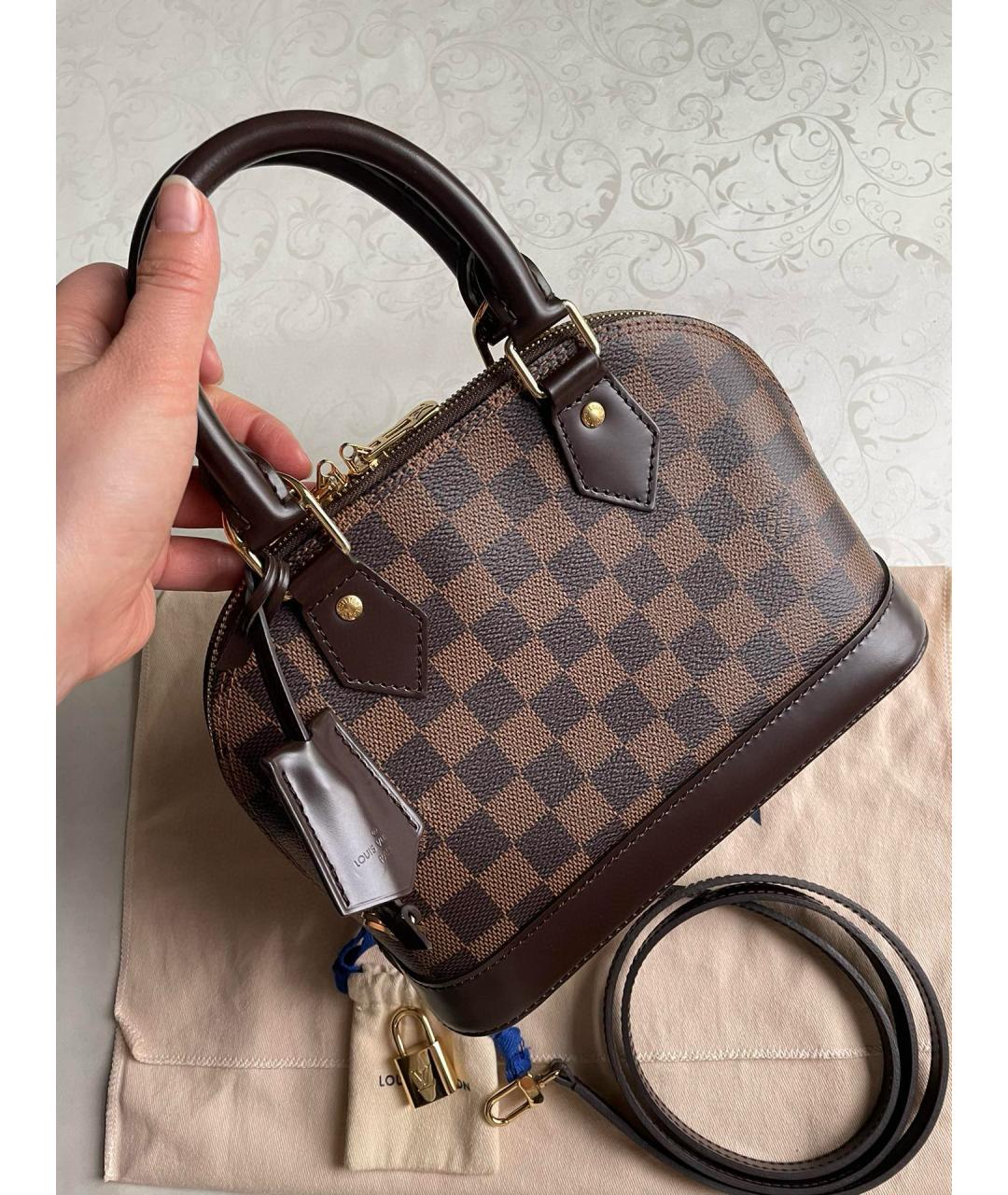 LOUIS VUITTON PRE-OWNED Коричневая сумка с короткими ручками, фото 2