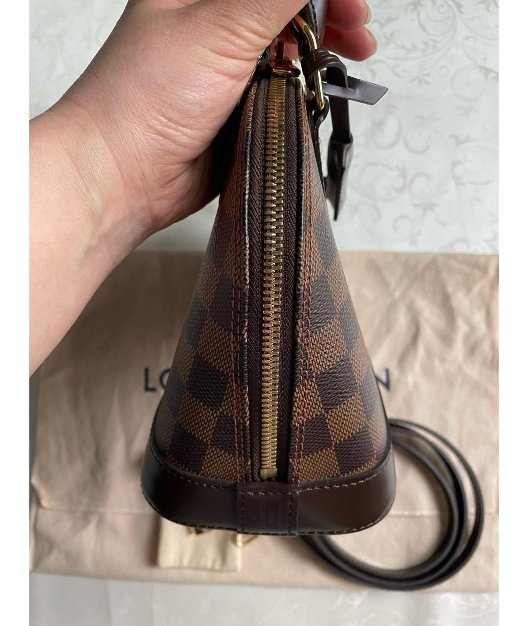 LOUIS VUITTON PRE-OWNED Коричневая сумка с короткими ручками, фото 5