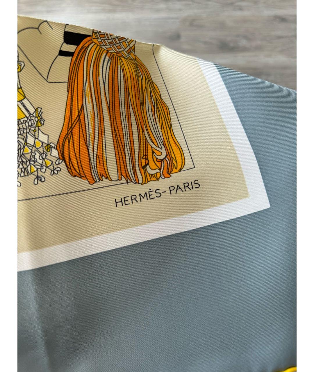HERMES Мульти шелковый платок, фото 6