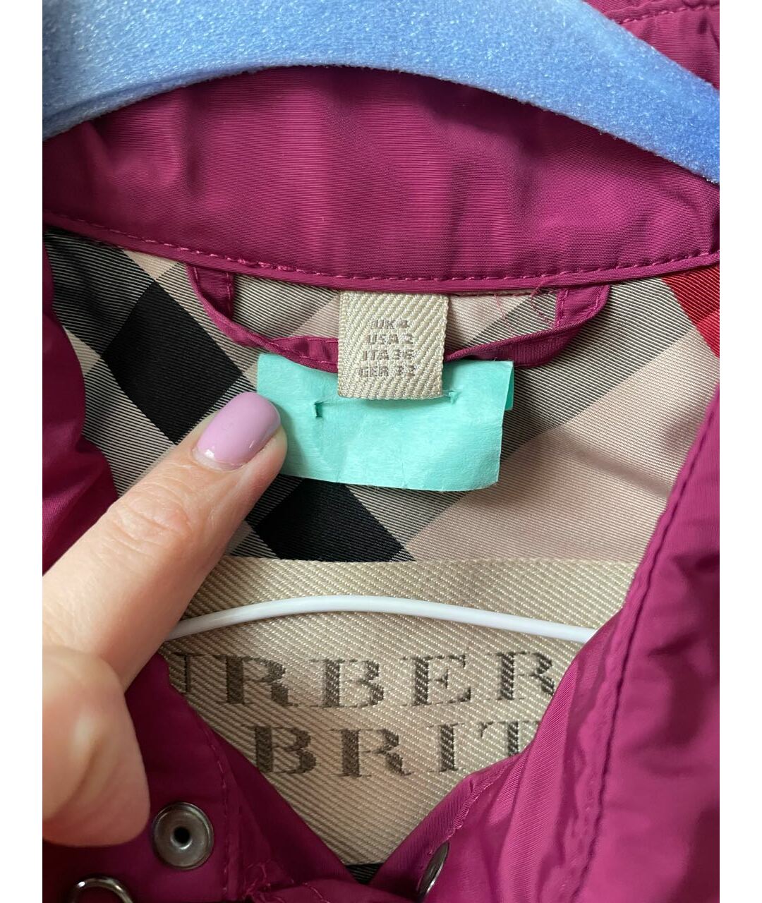 BURBERRY BRIT Фуксия полиэстеровая куртка, фото 6