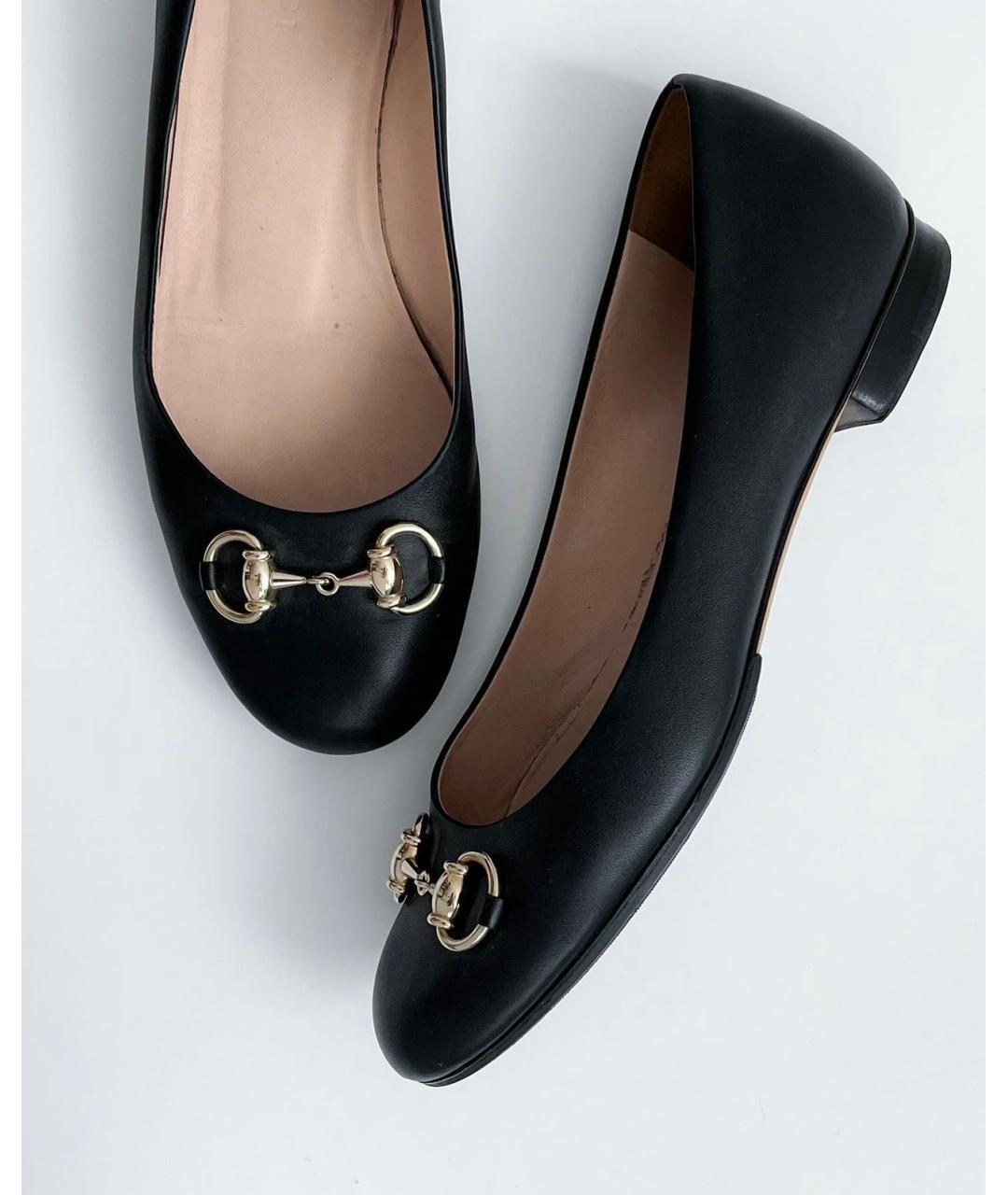 GUCCI Черные кожаные балетки, фото 10