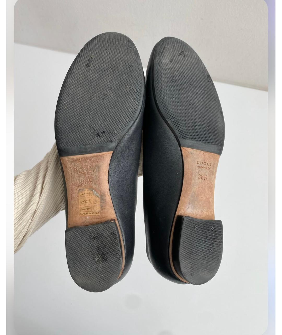 GUCCI Черные кожаные балетки, фото 5