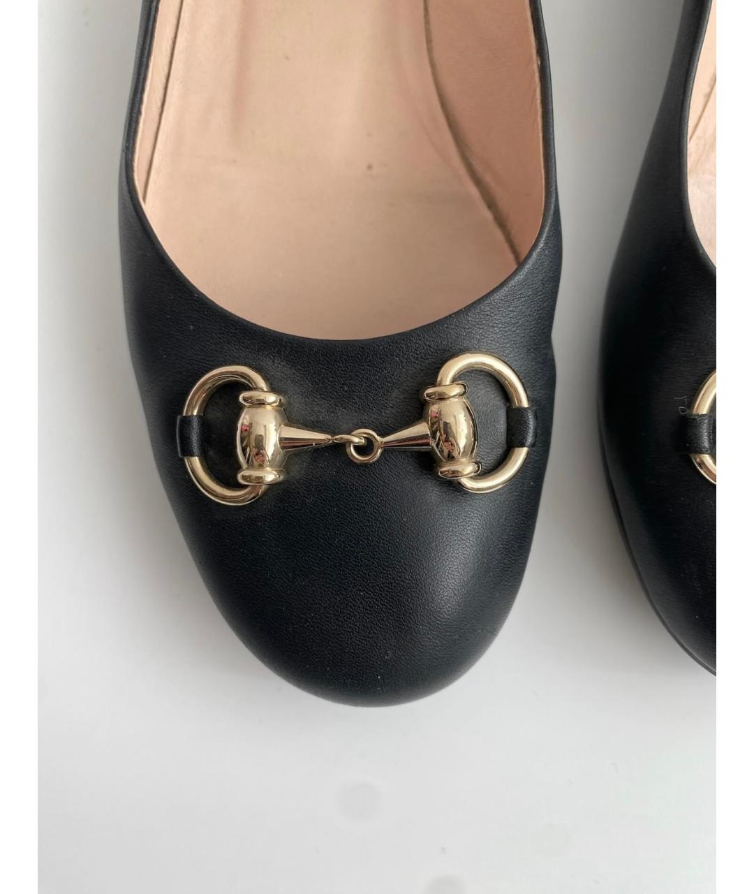 GUCCI Черные кожаные балетки, фото 9