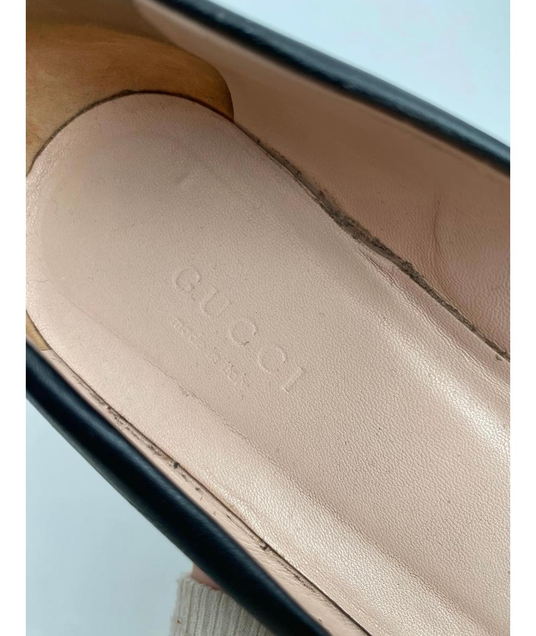 GUCCI Черные кожаные балетки, фото 6