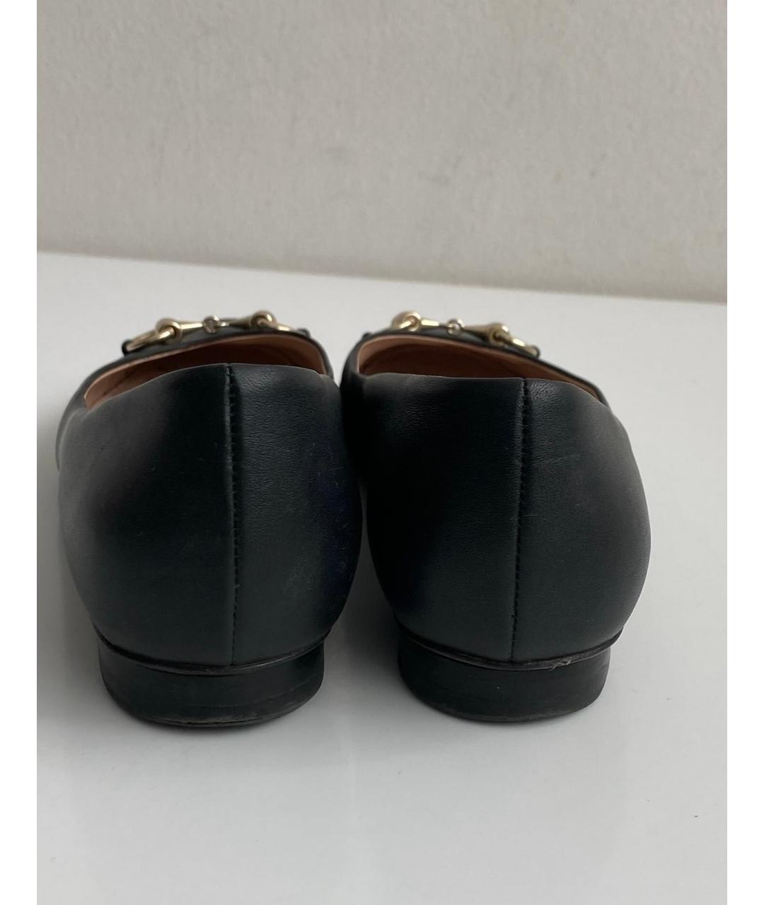 GUCCI Черные кожаные балетки, фото 4