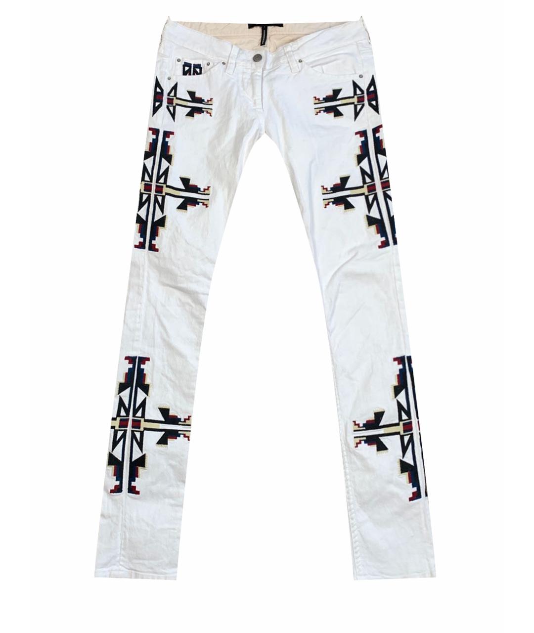 ISABEL MARANT Белые хлопко-эластановые джинсы слим, фото 1