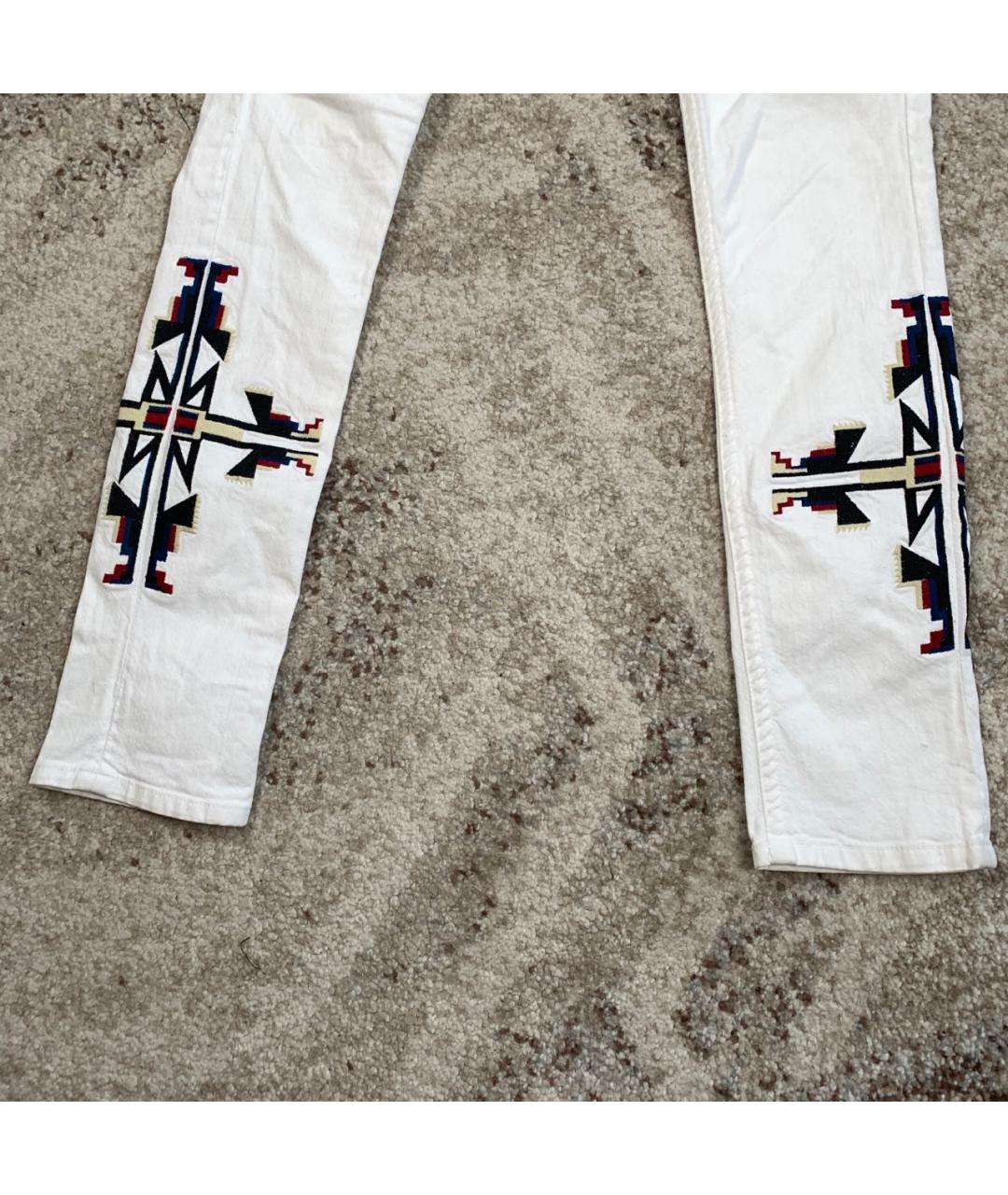 ISABEL MARANT Белые хлопко-эластановые джинсы слим, фото 6