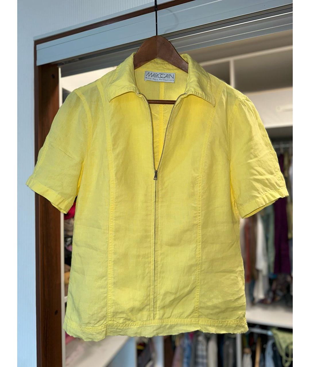 MARC CAIN Желтая льняная рубашка, фото 6