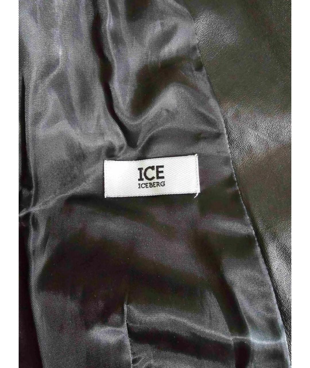 ICEBERG Черная кожаная куртка, фото 7