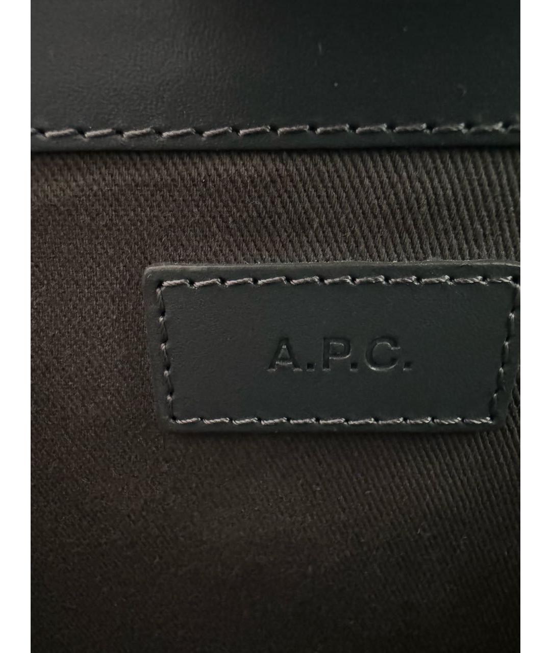 A.P.C. Серая кожаная сумка через плечо, фото 7