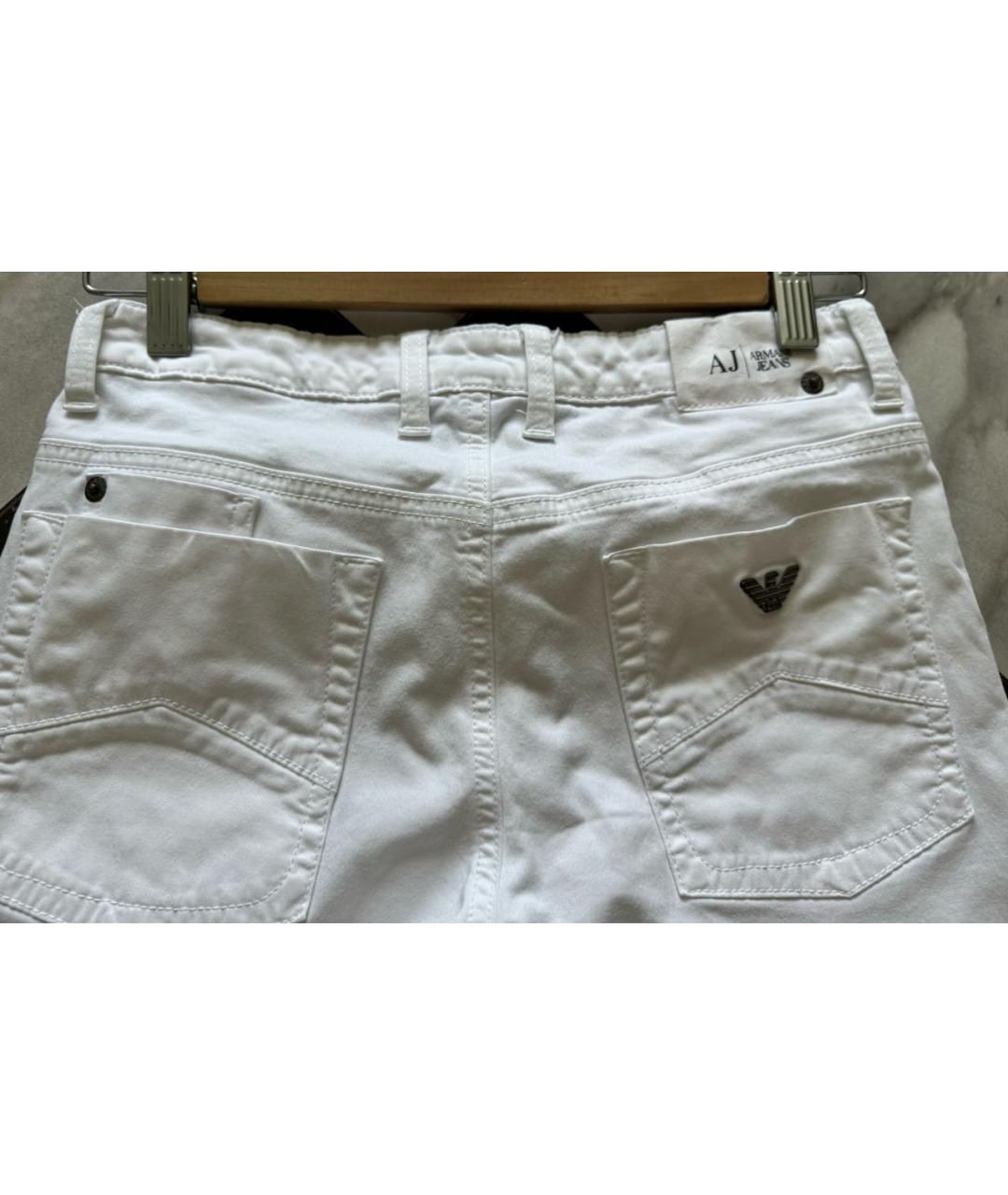 ARMANI JUNIOR Белые хлопковые детские джинсы, фото 4