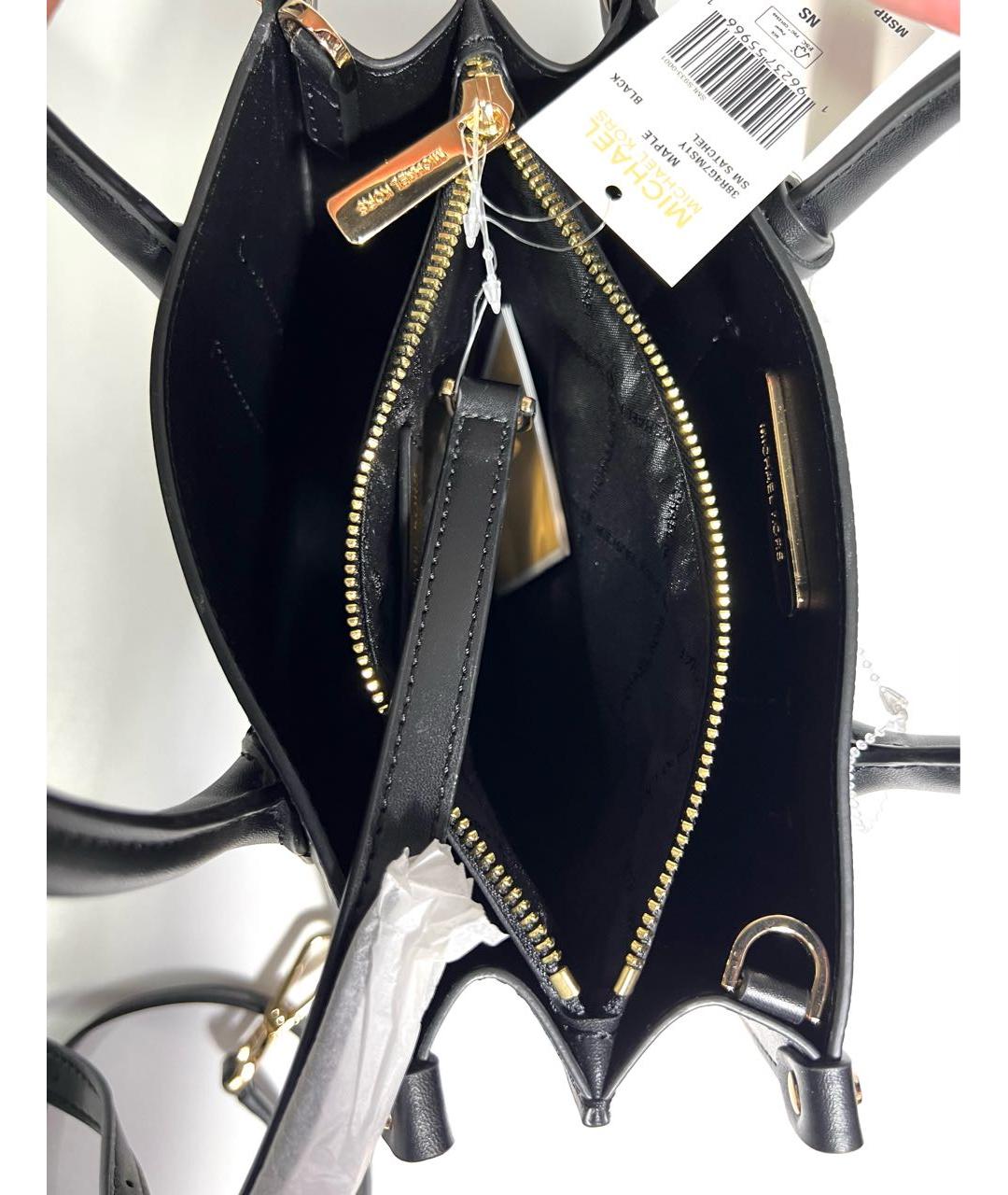 MICHAEL KORS Черная сумка с короткими ручками из искусственной кожи, фото 3