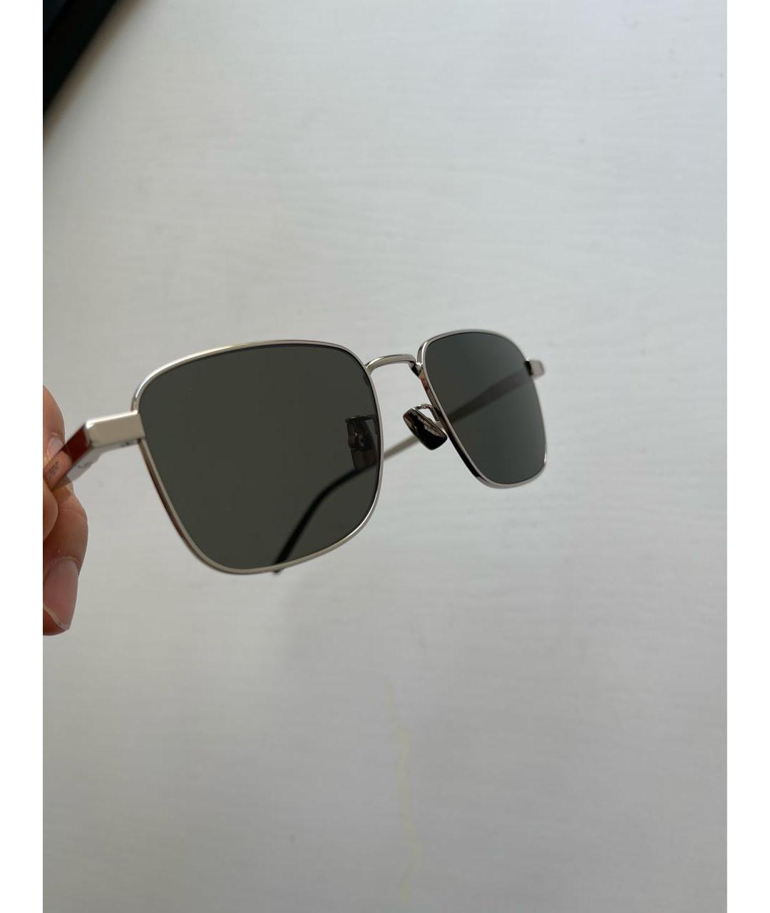 SAINT LAURENT Серебряные металлические солнцезащитные очки, фото 5
