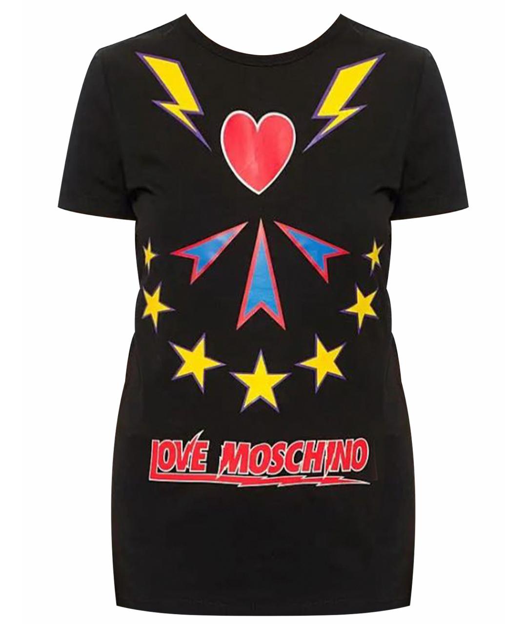 LOVE MOSCHINO Черная хлопковая футболка, фото 1