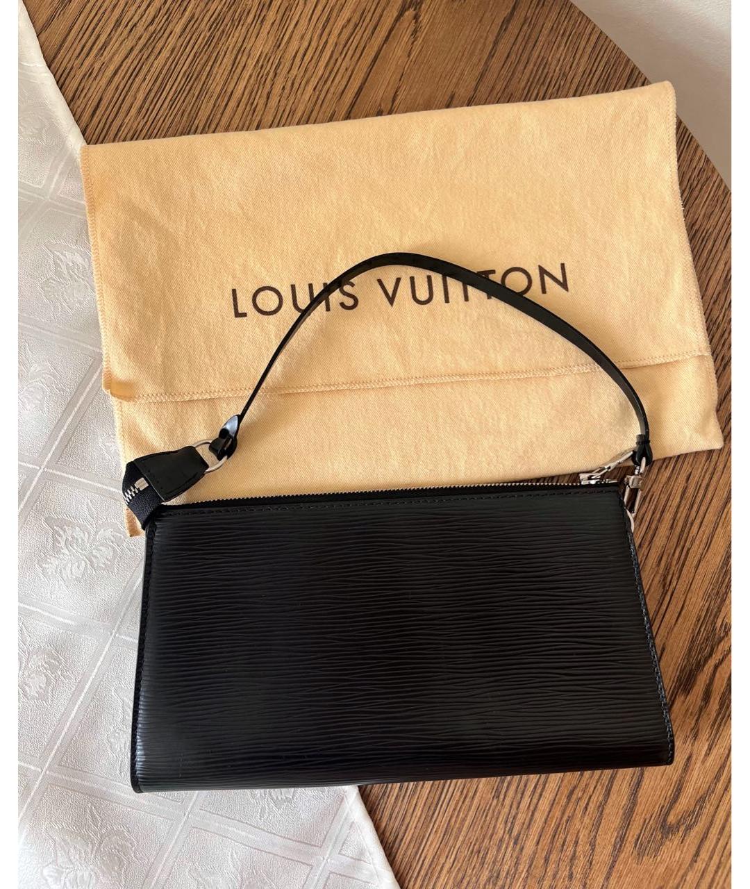 LOUIS VUITTON PRE-OWNED Черная кожаная сумка с короткими ручками, фото 3