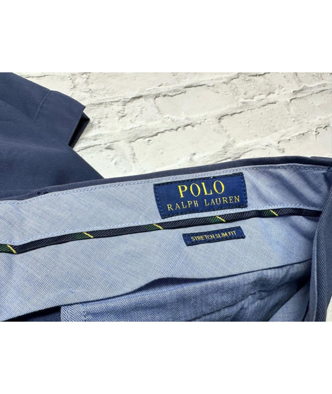 POLO RALPH LAUREN Синие хлопковые повседневные брюки, фото 3