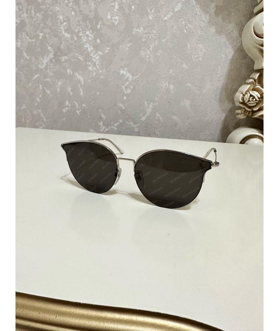 BALENCIAGA Черные металлические солнцезащитные очки, фото 8