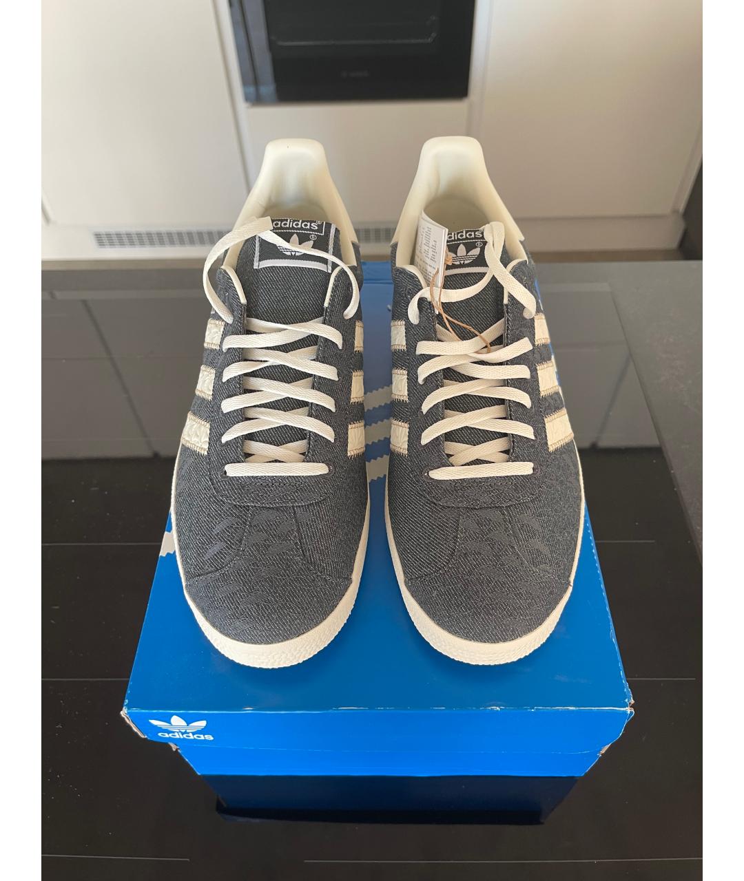 ADIDAS Синие текстильные низкие кроссовки / кеды, фото 2