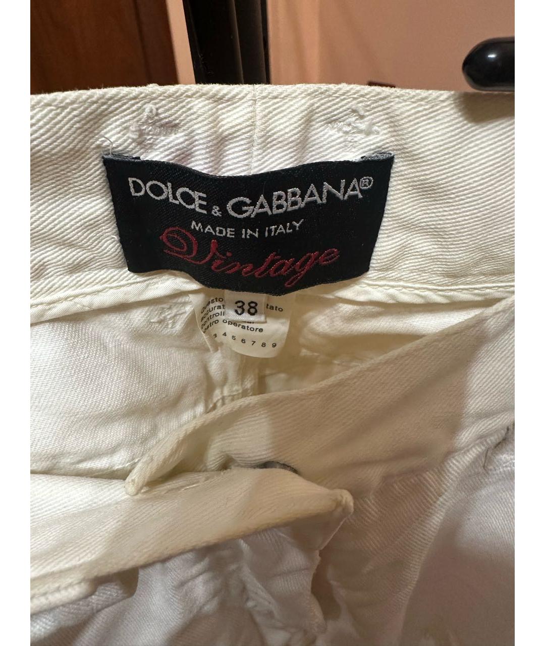 DOLCE&GABBANA Белые прямые джинсы, фото 5