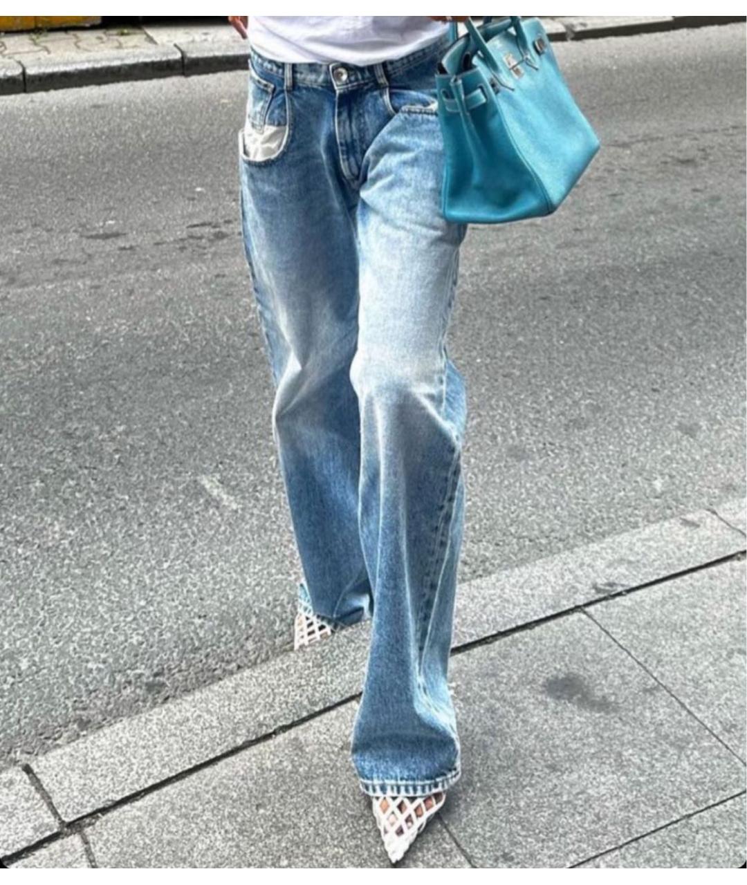 MAISON MARGIELA Синие хлопковые прямые джинсы, фото 7