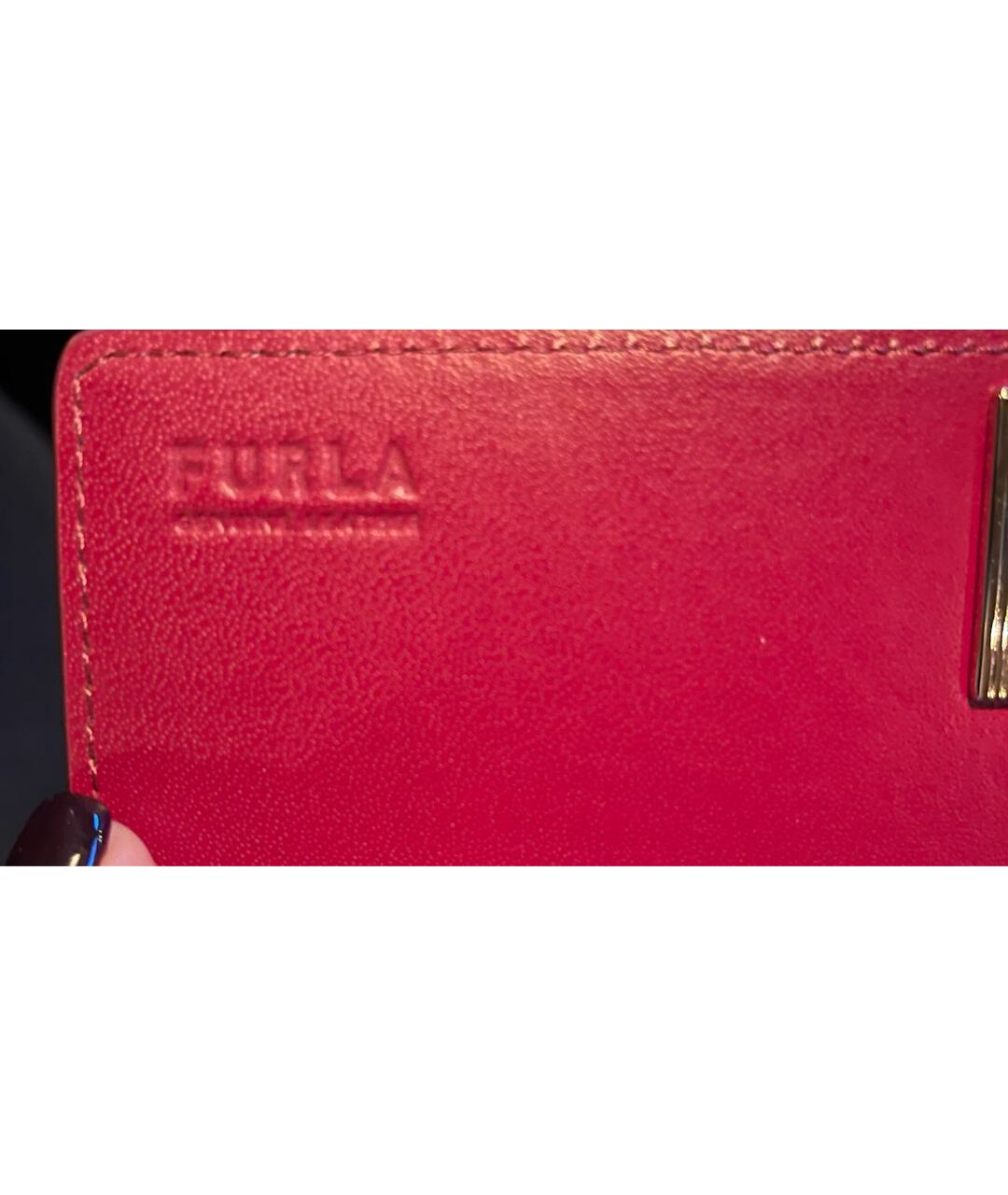 FURLA Бордовый кожаный кошелек, фото 8