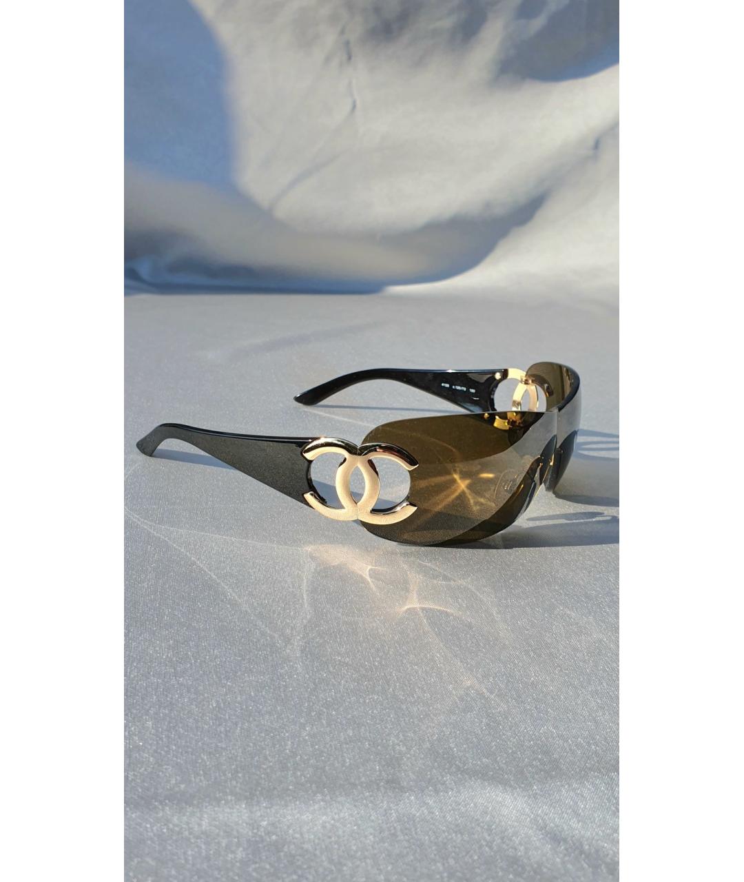 CHANEL Коричневые пластиковые солнцезащитные очки, фото 2