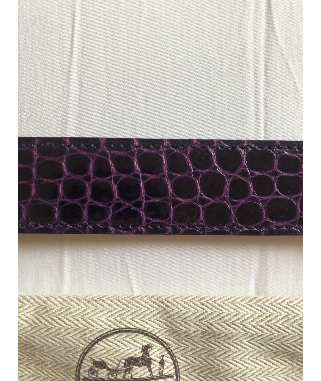 HERMES PRE-OWNED Фиолетовый ремень из лакированной кожи, фото 2