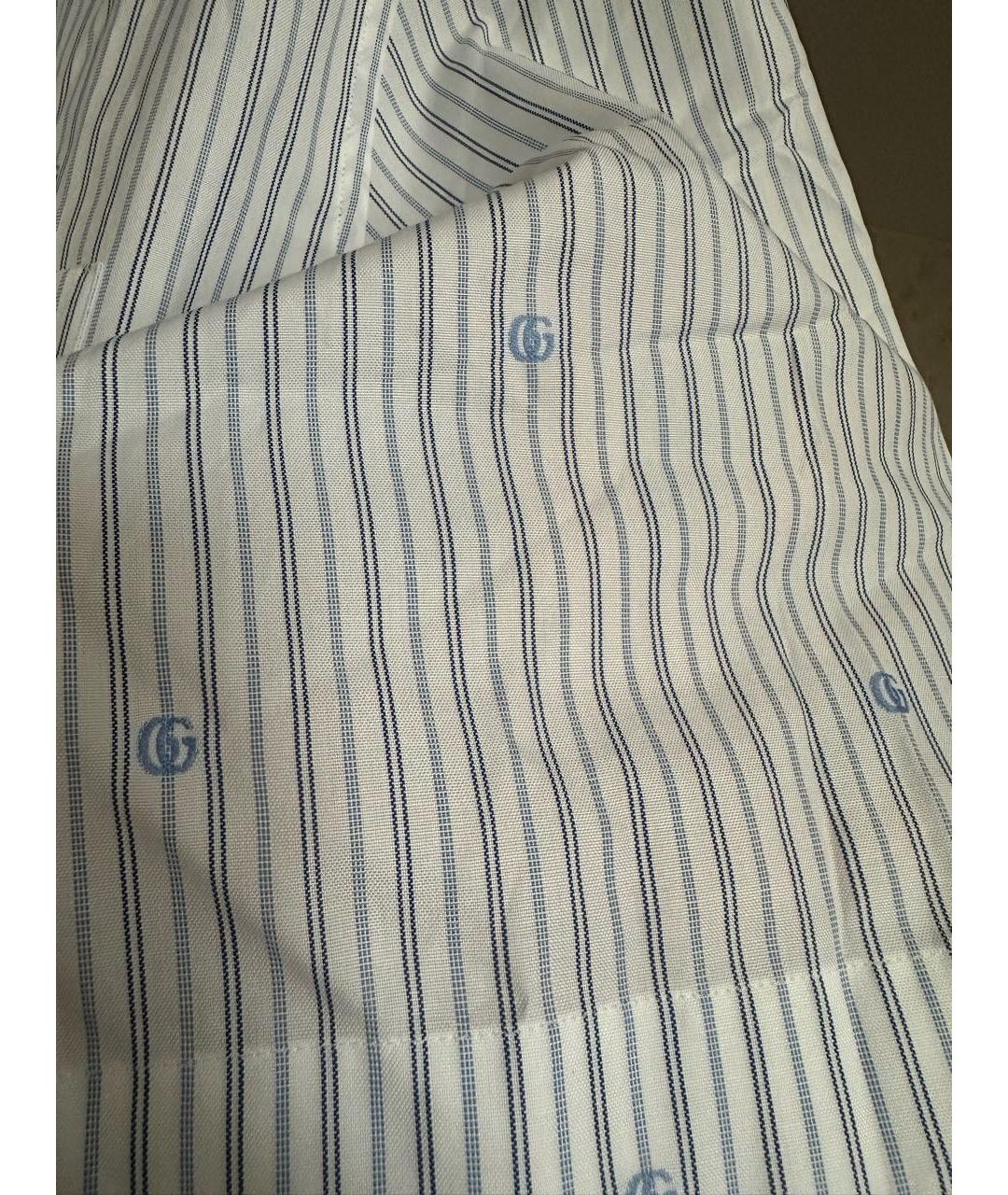 GUCCI Голубая хлопковая классическая рубашка, фото 4
