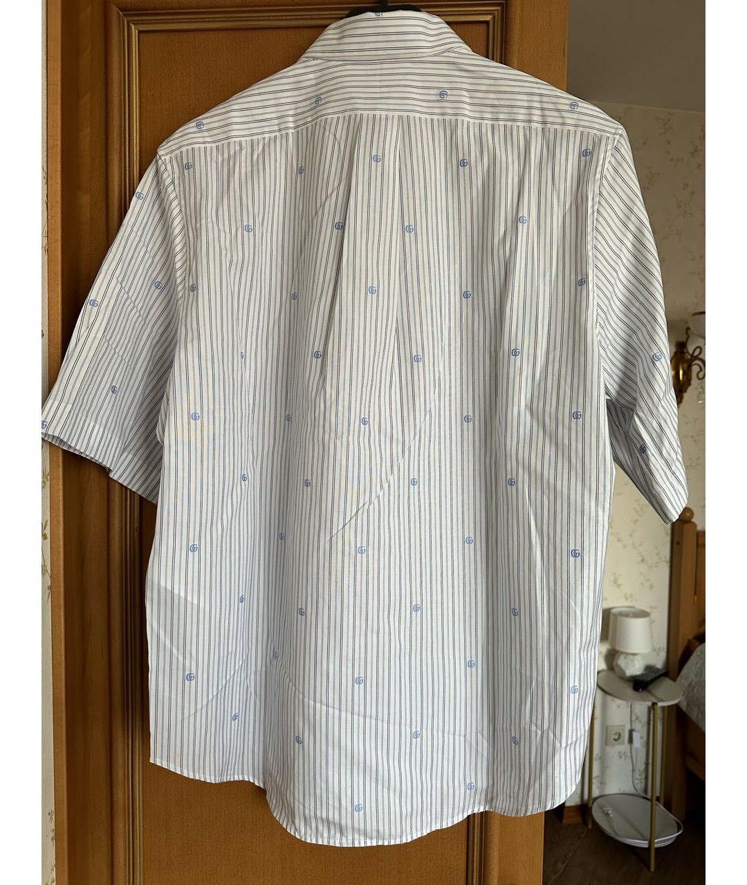 GUCCI Голубая хлопковая классическая рубашка, фото 2
