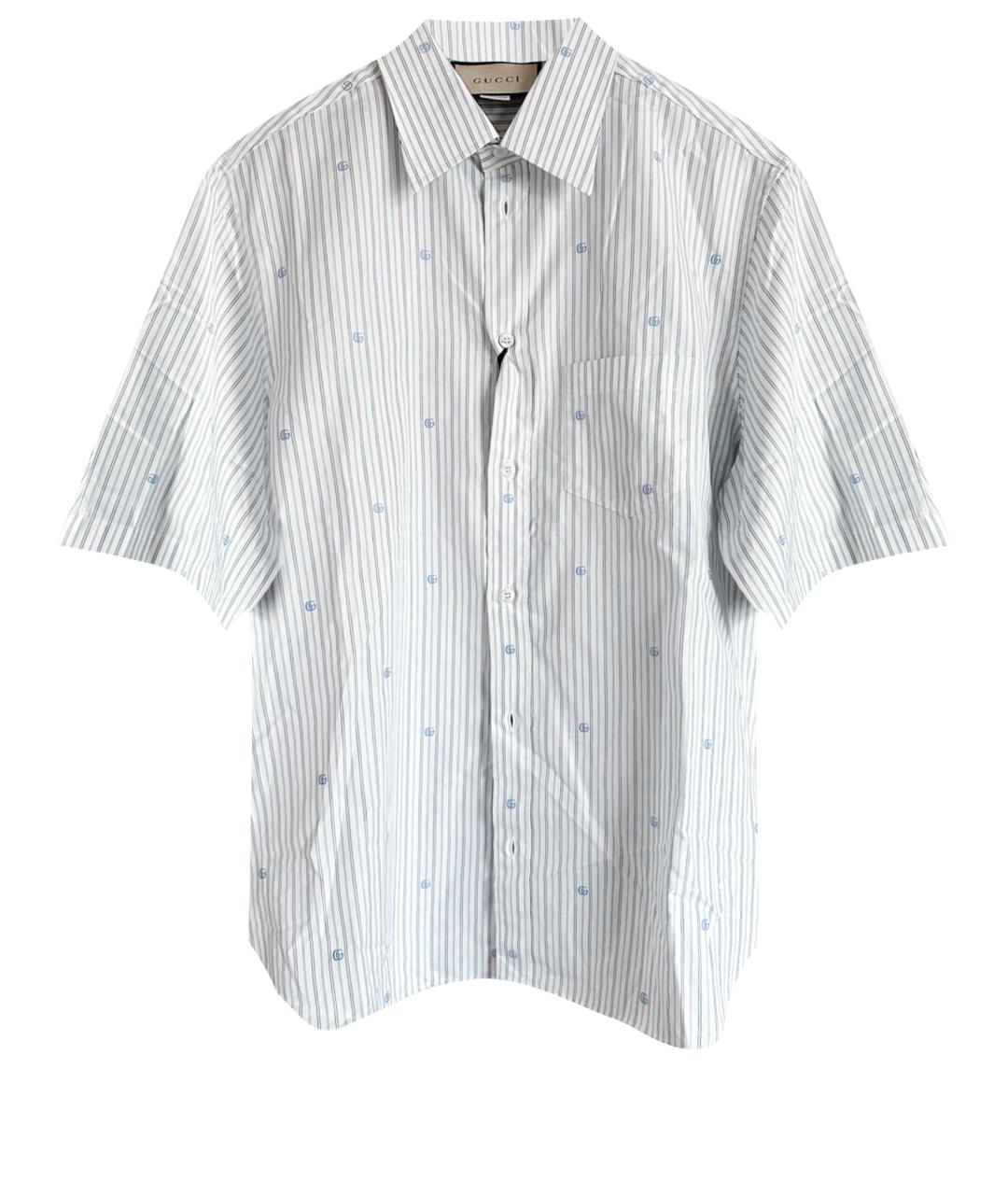 GUCCI Голубая хлопковая классическая рубашка, фото 1