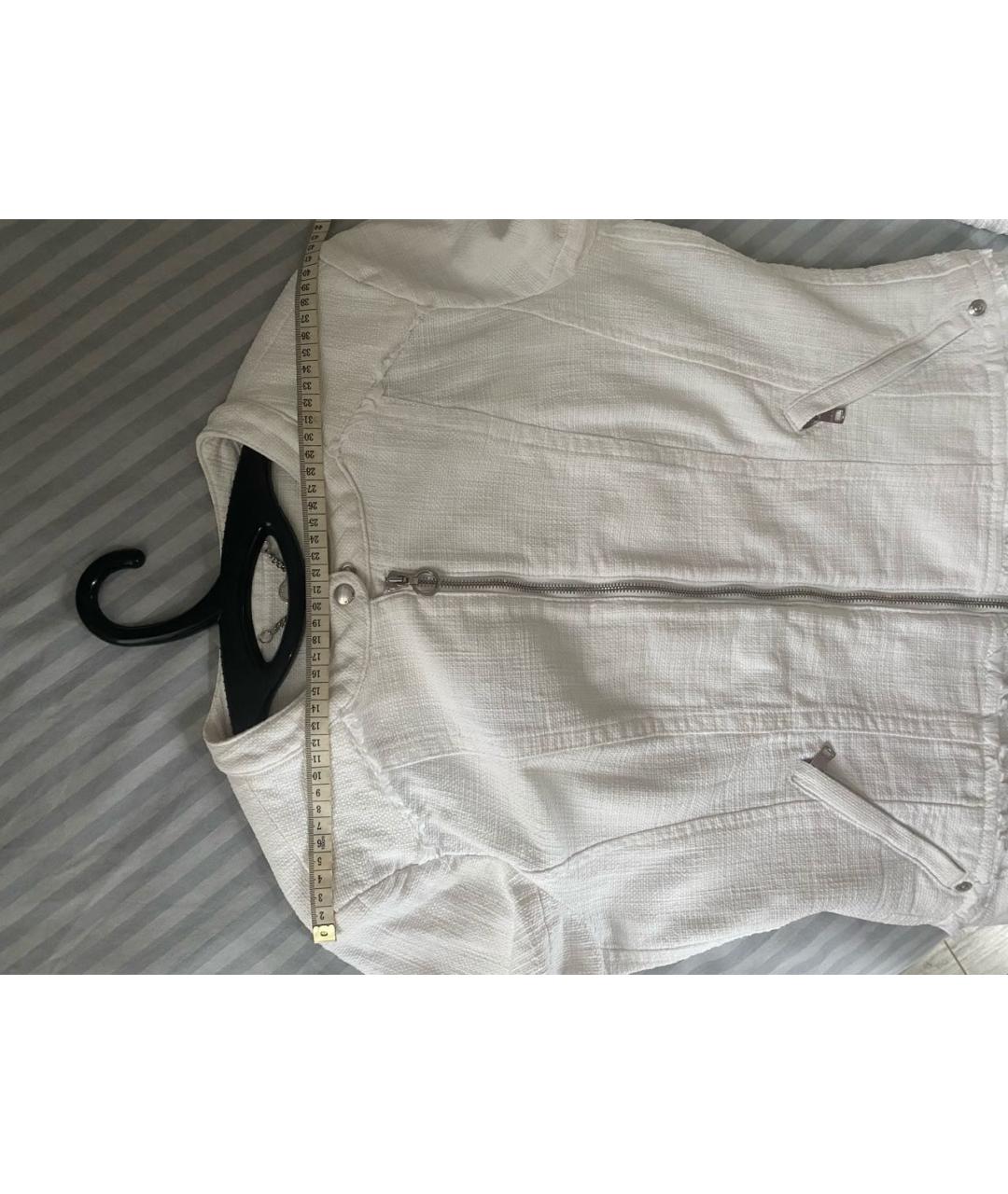 MARC CAIN Белая хлопко-эластановая куртка, фото 6