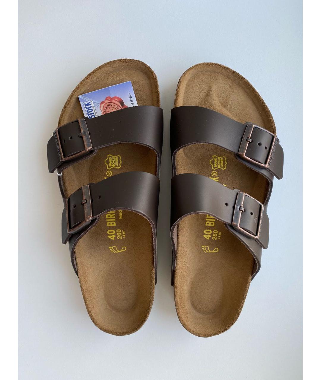 BIRKENSTOCK Коричневые кожаные сандалии, фото 2