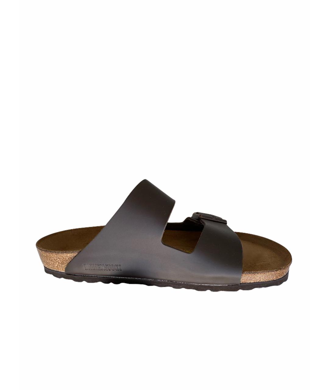 BIRKENSTOCK Коричневые кожаные сандалии, фото 1