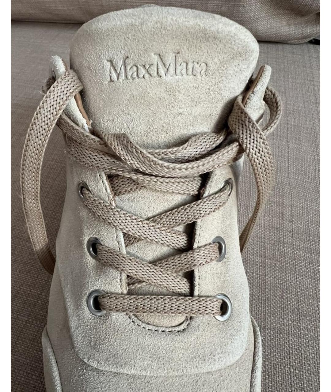 MAX MARA Серые замшевые кроссовки, фото 3