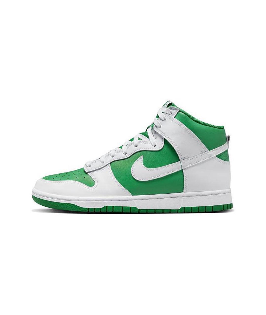 NIKE Зеленые кожаные высокие кроссовки / кеды, фото 9