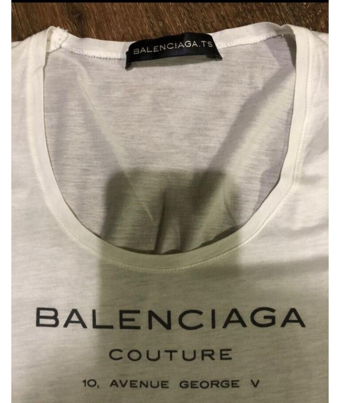 BALENCIAGA Белая хлопковая футболка, фото 3