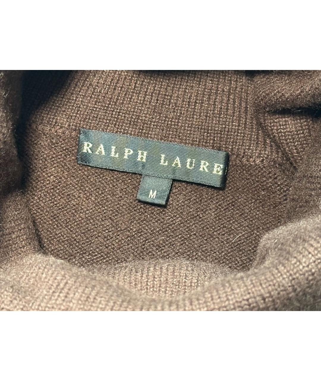 RALPH LAUREN Коричневое кашемировое повседневное платье, фото 3