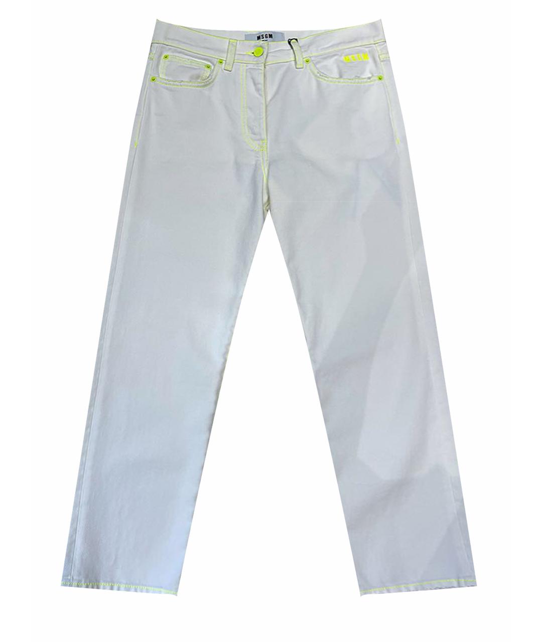 MSGM Белые хлопковые прямые джинсы, фото 1