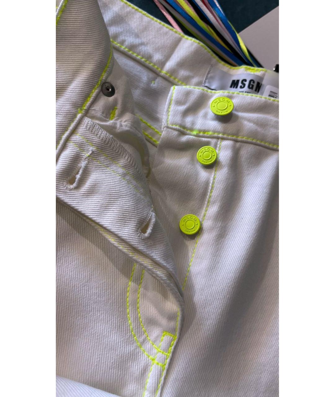 MSGM Белые хлопковые прямые джинсы, фото 6